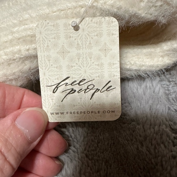 Free People Timber Fuzzy Knit Trapper Hat, Cream, One Size (v) - Picture 9 of 10